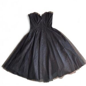 Vintage 80s Gunne Sax Sparkle Tulle Strapless Dress, size XS